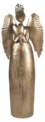 Produktbild von Clayre & Eef Weihnachtsdekorationsfigur Engel 36x15x100 cm Goldfarbig Metall