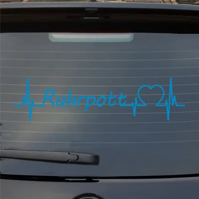 Produktbild von Heckscheibenaufkleber Ruhrpott Puls Herzschlag Auto- mit Ferien Region Motiv 55x14 cm Hellblau Auto Aufkleber Sticker