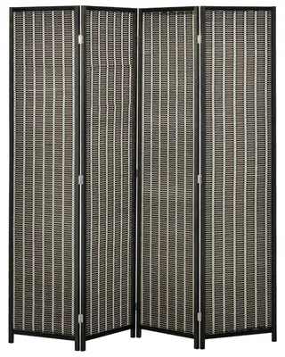 Obrázek produktu pro Rozdělovač prostoru – skládací paravan – bambus a borové dřevo – 180 x 180 cm – hnědý