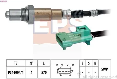 Produktbild von EPS Lambdasonde passend für PEUGEOT 206 Schrägheck (2A/C) Beheizt Planarsonde 570mm 1.997.597