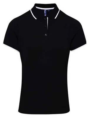 Image de Premier - Polo « Coolchecker » pour femmes LT3122 (S) (noir/blanc)