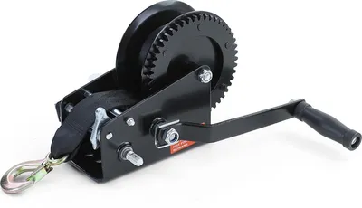 Produktbild von Profi Seilwinde Handwinde mit Gurt 1500kg 8 Meter Schwarz für PKW Anhänger