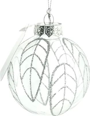 Produktbild von Bruchfeste Weihnachtskugel Transparent & Silberfarben Ø 8 cm - Kunststoff