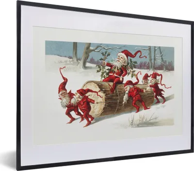 Produktbild von MuchoWow® Gerahmtes Poster Weihnachten - Baum - Schnee 40x30 cm - Poster mit Schwarzem Bilderrahmen Wandposter Rahmen Foto Bilder - Bilderrahmen - Poster im Rahmen
