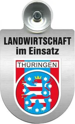 Produktbild von Einsatzschild für Windschutzscheibe incl. Saugnapf - Landwirtschaft im Einsatz - Wappen nach Wahl - 309460 Color - Region Thüringen