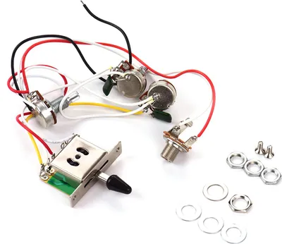 Productafbeelding van LUCKDANO Gitaarkabelset - Kit, 1v2t1j, 5-weg schakelaar, 500K potmeters, 5-weg schakelaar, 500K potmeters, kabelset. Gitaarkabelset, geschikt voor elektrische gitaren