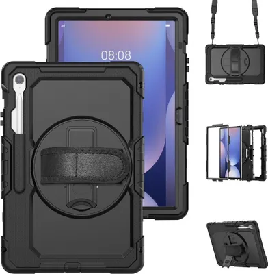 Produktbild von Samsung Galaxy Tab S10 FE Plus Hülle - Coverup Heavy Duty Case mit Schultergürtel - Schwarz