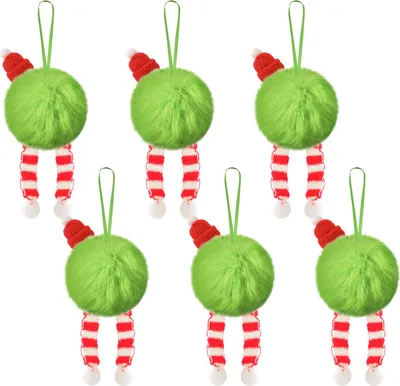 Produktbild von 6 Stücke Weihnachtsbaum Anhänger Markantes Design Pelzigen Weihnachts Pelzigen Ball Dekoration Hängende Verzierung Saisonale Akzente Für Zu Hause