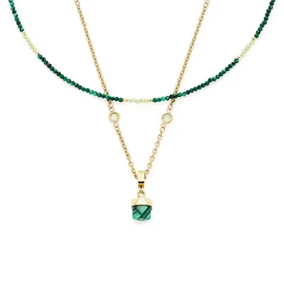 Immagine prodotto di Leonardo 021767 Collana da donna Valea in acciaio inox verde oro 50 cm