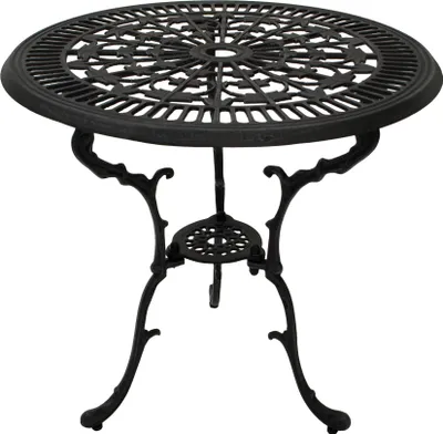 Produktbild von DEGAMO Bistrotisch Gartentisch Tisch Jugendstil 70cm rund, Aluguss grau antik, wetterfest