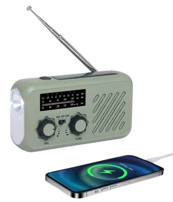 Productafbeelding van Radio, Bluetooth AM FM SW oplaadbare noodradio, draagbaar met USB