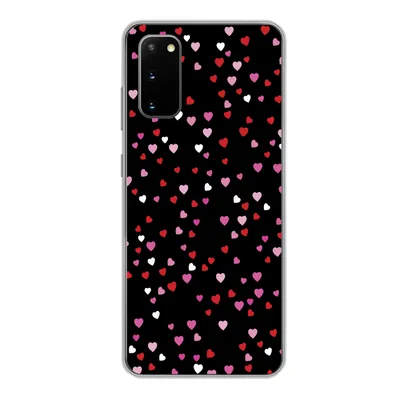 Produktbild von MuchoWow® Handyhülle Schutzhülle Hülle für Samsung Galaxy S20 Eine Illustration mit Herzen auf einem schwarzen Hintergrund Silikon Softcase Handy Hülle - Bild