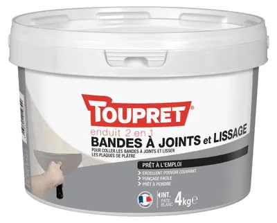 Image de Enduit 2en1 Bandes à Joints Et Lissage Pâte 4kg