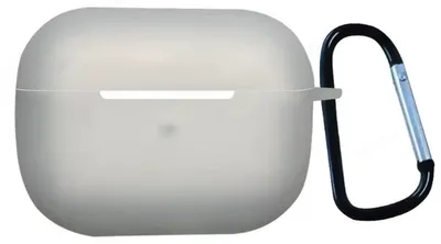 Produktbild von Weiße Hülle passend für AirPods Pro – Silikonhülle mit Karabiner – Halbtransparent passend für AirPods Pro – Silikon-Schutzhülle – Weiß – CHPN
