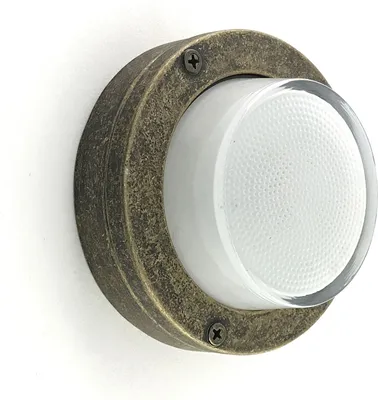 Produktbild von Außenwandleuchte Messing Glas rund D: 14 cm IP64 in verwittert Weiß G9 Maritim Kellerleuchte