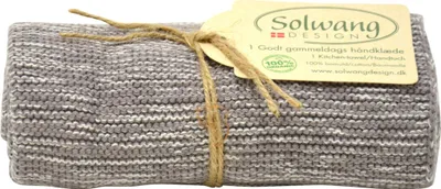 Produktbild von Solwang Küchentuch CREME GRAU ORGANISCH gestrickt Geschirrtuch Handtuch Design