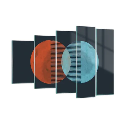 Produktbild von Bilder auf glas - 5 Teile - Geometrie Abstraktion Minimalismus - 150x100cm - Glasbilder - Wandbilder - Bilder - Wanddekoration aus Glas - Glas Bilder - Wandbild auf Glas - GEG150x100-5042