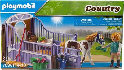 Produktbild von PLAYMOBIL Country Pferdebox mit Pinto 39PC 70861 4-10 Jahre
