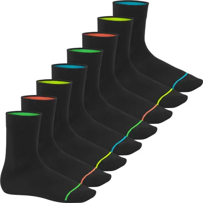Produktbild von Footstar Herren & Damen Baumwollsocken (8 Paar) Socken im Neon Look - Schwarz 39-42