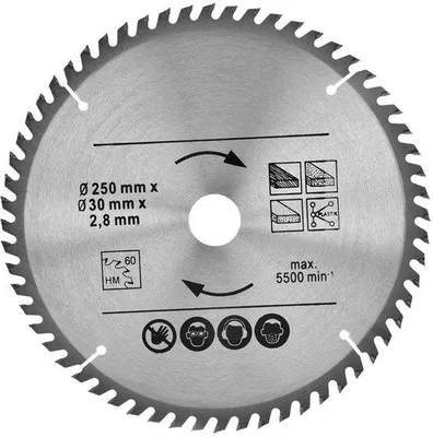 Obrázok produktu pre Pílový kotúč na drevo, priemer 250 mm