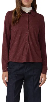 Productafbeelding van s.Oliver dameshemdblouse – met glinsterende draad, relaxed pasvorm, verlengde zoom