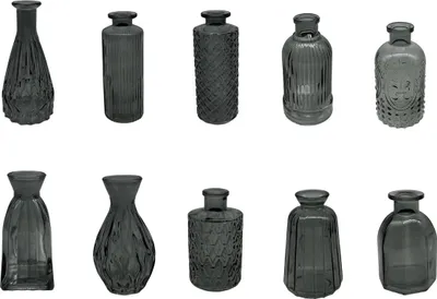 Obrázek produktu pro Relaxdays 10051790_111, Šedá, Sklo, 10 kusů, 8 cm, 147 mm