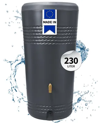 Productafbeelding van 4rain MILO 2in1 regenton 230 L graphite grey incl. plantschaal