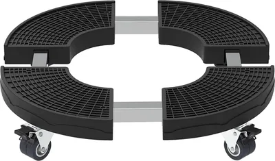 Produktbild von Famanu Pflanzenroller Verstellbares Rollregal (38-50 cm) Robuster Pflanzentrolley (200 kg) Indoor und Outdoor mit Bremsen Schwarz