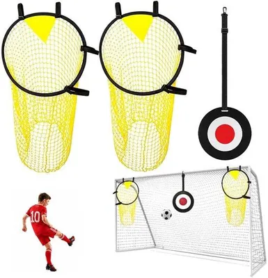 Produktbild von Fußballtornetz mit Rahmen - 2 Stück - aus Nylon - verbessert die Schussgenauigkeit - Vemera