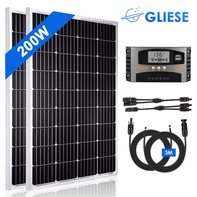 Produktbild von 200 Watt 12 Volt Solar Set Solaranlage Inselanlage Wohnmobil Garten Camping Solarmodul