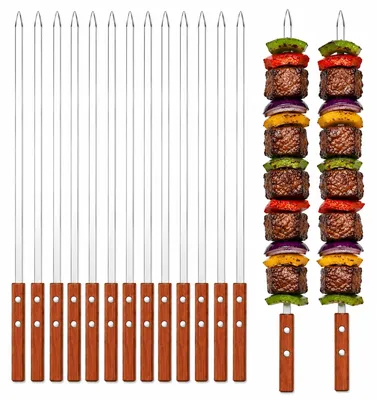 Zdjęcie produktu dla Zestaw 12 sztuk szpilek do grillowania ze stali nierdzewnej, o długości 50 cm