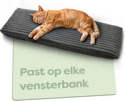 Produktbild von Fensterbank Katzenliege selbstwärmend, 90x28 cm, mit rutschfester Unterseite für die Katze