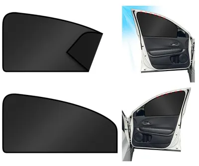 Produktbild von Auto-Sonnenschutz, 2er-Set, schwarz, Sonnenschutz für die vorderen Seitenscheiben für Babys und Kinder, magnetischer Auto-Sonnenschutz mit UV- und Hitzeschutz, Verdunkelungs-Sonnenschutz für Autofenster