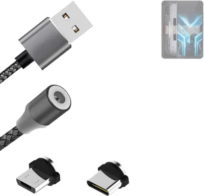 Produktbild von K-S-Trade Hochwertiges Magnet-Lade-kabel Sync-Kabel Daten-Kabel für Cubot X70 mit USB-Typ-C-Anschluss und Micro-USB-Anschluss 2A bis zu 480mbps