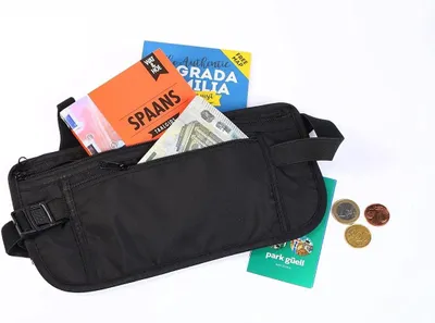 Image de Poche ventrale noire, polyvalente, 1 pièce, idéale pour les voyages