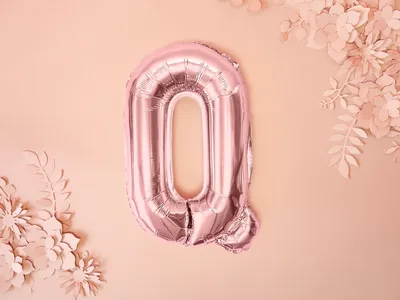 Obrázok produktu pre Fóliový balón ružovo zlatý 35 cm písmeno Q