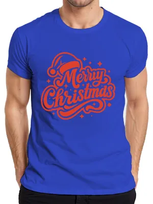 Immagine prodotto di Maglietta da uomo vintage Merry Christmas Gift Santa Has Stars, blu, L