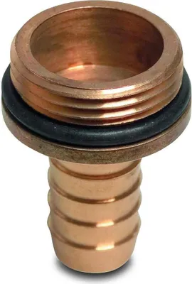 Zdjęcie produktu dla Złączka do węża z pierścieniem uszczelniającym, mosiężna, 1/2" x 12 mm gwint zewnętrzny x złączka do węża
