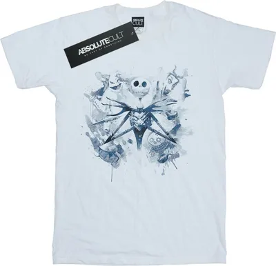 Produktbild von Disney - "Nightmare Before Christmas Paint Spray Carers" T-Shirt für Damen BI41545 (3XL) (Weiß)