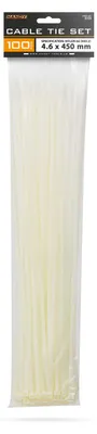 Produktbild von 100 transparente Kabelbinder – Nylon 66 Kabelbinder, selbstschließend – Kabelbinder 450 × 4,6 mm – Transparente Kabelbinder für Kabelmanagement und Installation – 100er-Packung [05424]