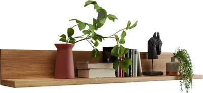 Produktbild von Wandboard - 149 x 25 cm - Wildeiche massiv geölt