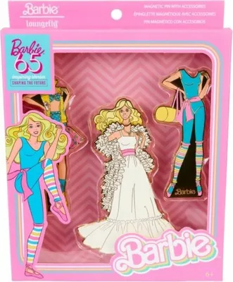 Produktbild von Loungefly Barbie Set Mit Magnetnadeln Und Outfits Zum 65-jährigen Jubiläum Rosa  Rosa One Size