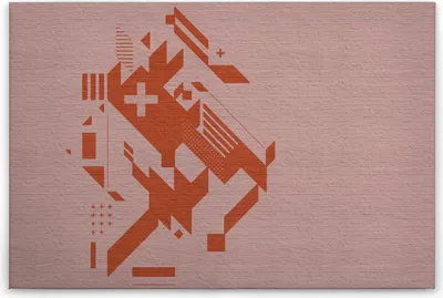 Produktbild von Leinwandbild Geometrisch 60 x 90 cm - Wandbild Abstrakt Orange Rosa - Keilrahmenbild Wohnzimmerdeko Wanddeko Wandgemälde