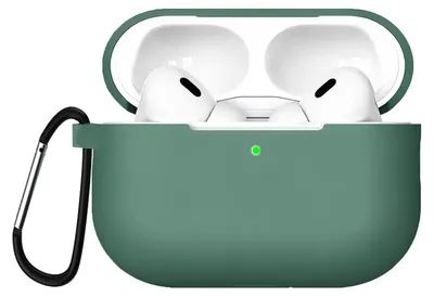 Immagine prodotto di AirPods Pro 3 Custodia protettiva in silicone con moschettone, custodia morbida al tatto, custodia resistente agli urti, antiscivolo, protezione a 360°,  verde salvia