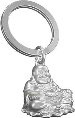 Produktbild von Schlüsselanhänger Buddha matt silber, 6,5x3,5x2,5c