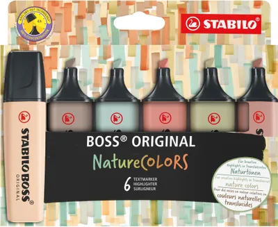 A package of Stabilo Boss Original NatureColors highlighters.
