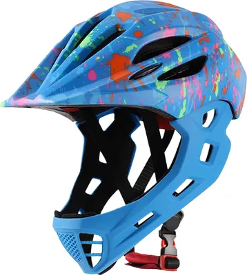 Obrázok produktu pre Nastaviteľné priedušné detské cyklistické prilby pre batoľatá Ľahké celoobličajové cyklistické prilby s LED svetlom Blue Raven M (52-56cm)