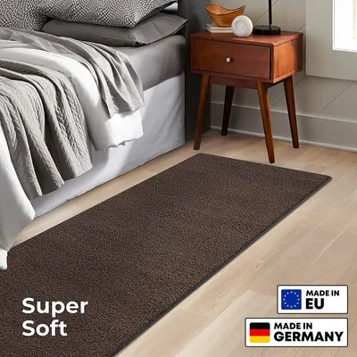 Image de Tapis de passage Dynasty noble velours tapis de lit boue 66x200 cm