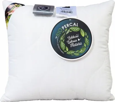 Obrázek produktu pro Antialergický polštář 70x80 BioPercal 1000g bílý prošívaný jemný perkál 100% organická bavlna AMZ