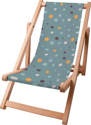 Produktbild von Dreamroots Kinder Liegestuhl klappbar Holz bis zu 130 kg, Sonnenliege klappbar mit 3-stufiger Neigungsregulierung der Rückenlehne, Colorful Dots